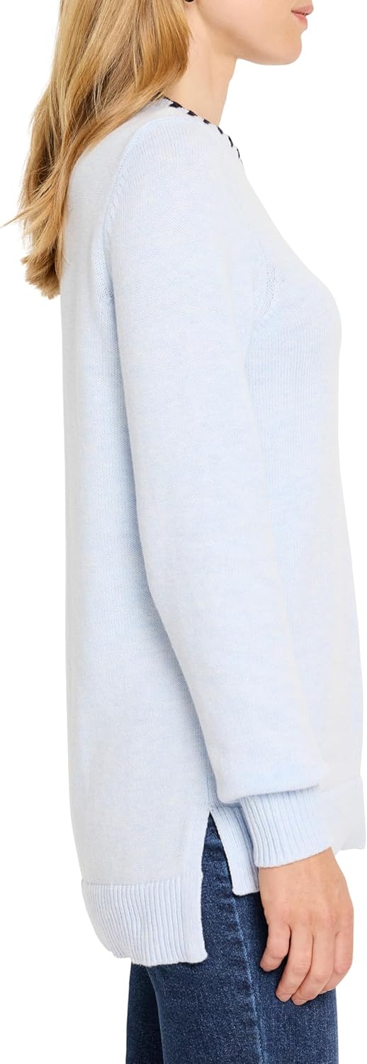 NIC+Zoe Womens Cotton Cashmere Blanket Stitch Sweater - Image 3