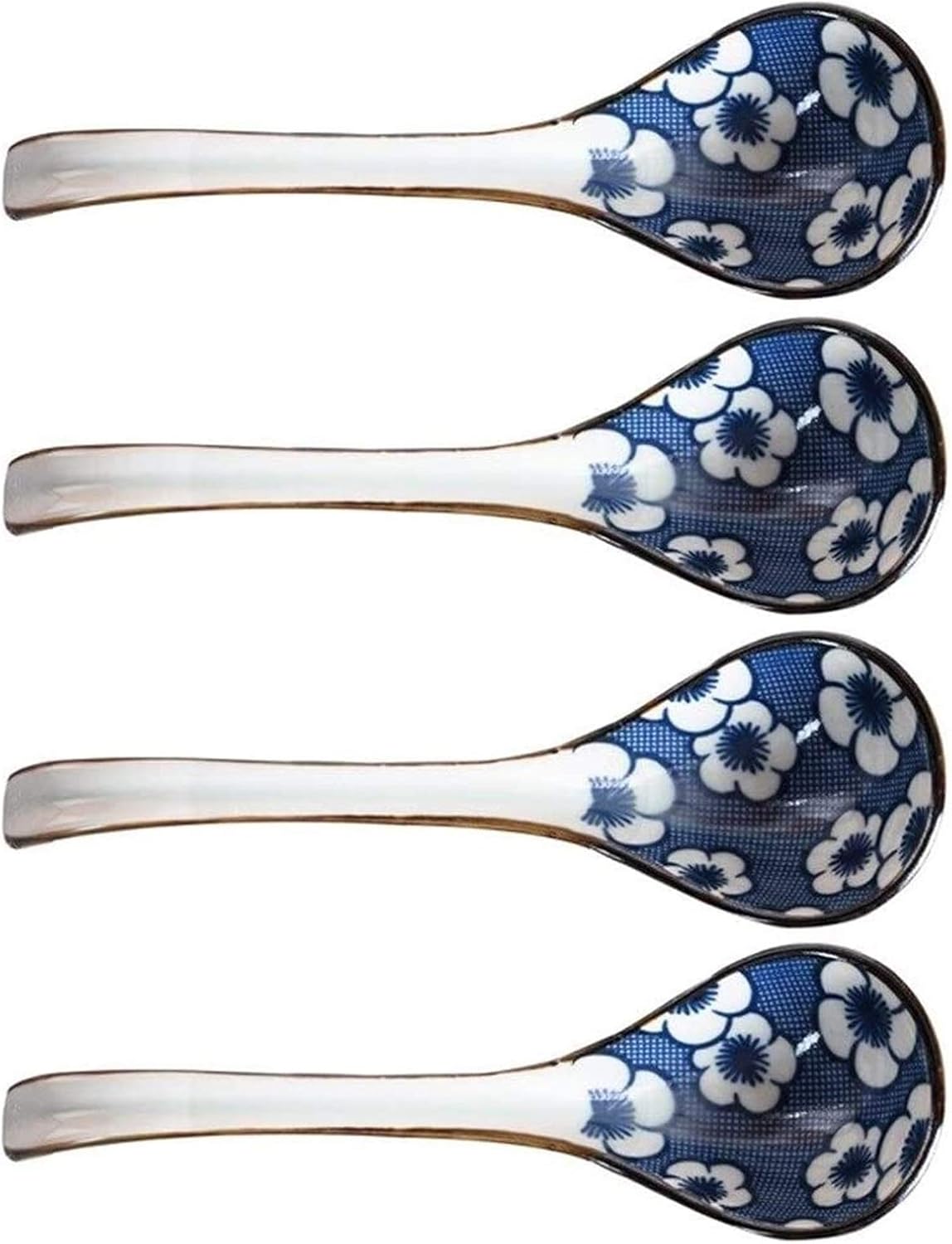 Spoon Set Tableware Spoon for Home Restaurant, Japanese Style Long Handle Spoon Household Ceramic Spoon Dinner Spoon (A A)