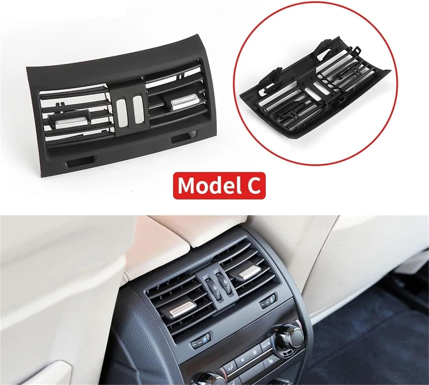 Rear Air Conditioning AC Vent Outlet Grille Panel Compatible With BMW 5 Series F10 F11 F18 520i 523i 525i 528i 535i 64229172167 64229172312(Right)