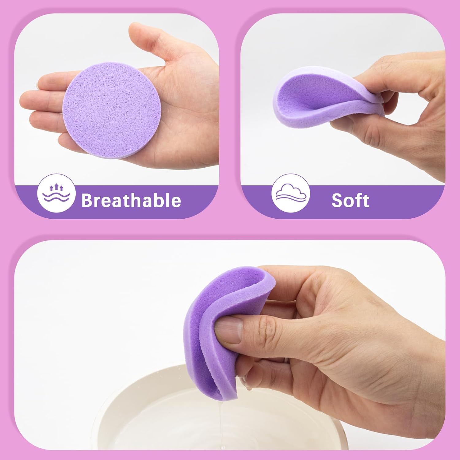 240 Count Compressed Facial Sponges Makeup Removal Round Face Wash Sponges Reusable Face Sponges for Cleansing Exfoliating PVA Spa Facial Pads for Women Esthetician Beauty Remover Supplies, 4 Colors - Image 3