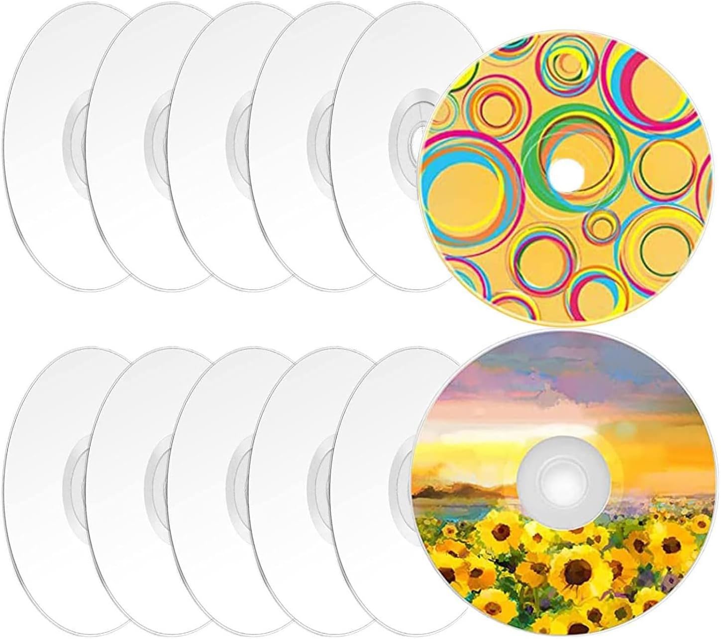 NOENNULL 30PCS Blank Cds Aesthetic Clear CD for Painting Wall Decor Transparent Round Circle Disc for DIY Crafts Ornament Living Room Bedroom Decoration Party Supplies
