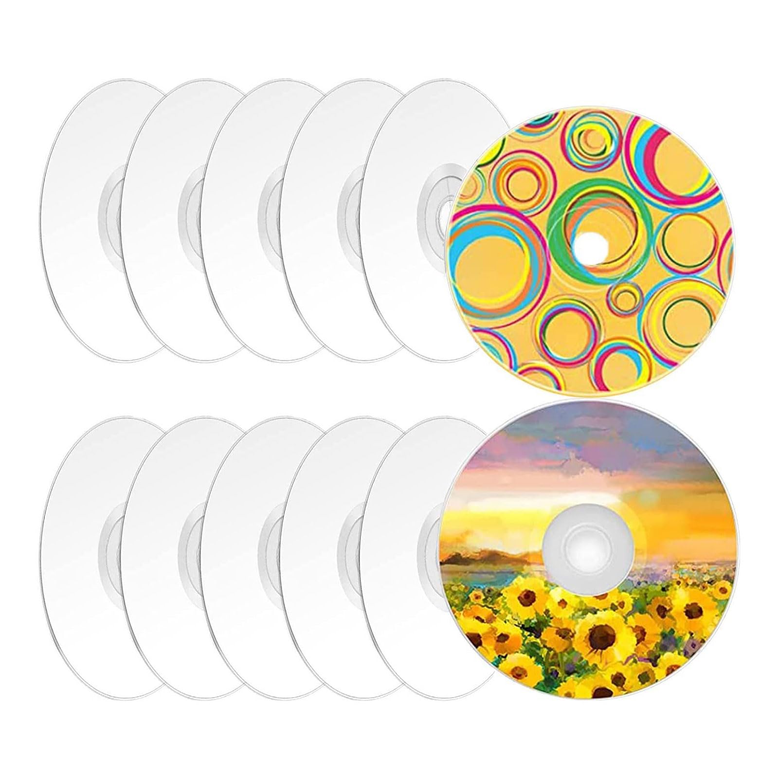 30 Stück Transparente CDs Zum Malen, 12 cm Transparente Leere CDs für DIY Handwerk, Raumdekoration, Partyzubehör, mit Glatten Kanten für Wandkunst, Disco, Weihnachten,