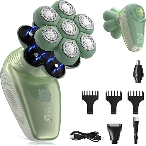 Miniatura 1 de Maquinilla de afeitar eléctrica 3 en 1, afeitadora de pelo púbico para hombres y mujeres, recortadora de barba, kit de aseo para hombres calvos,