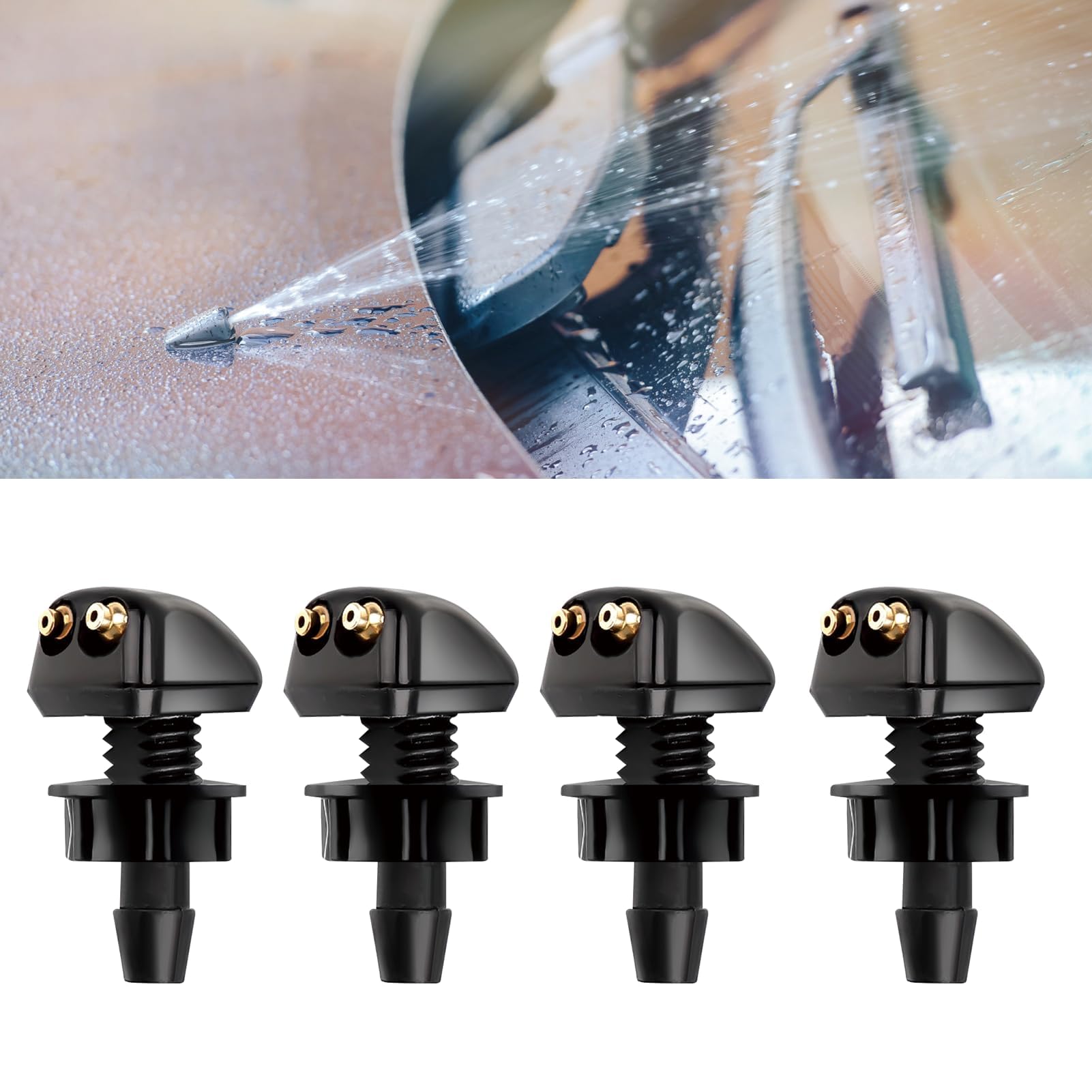 2 Buses De Lave-glace Avant Universelles - Pulvérisation Optimale, Facile à Installer, Résistantes Au Gel Et à La Chaleur