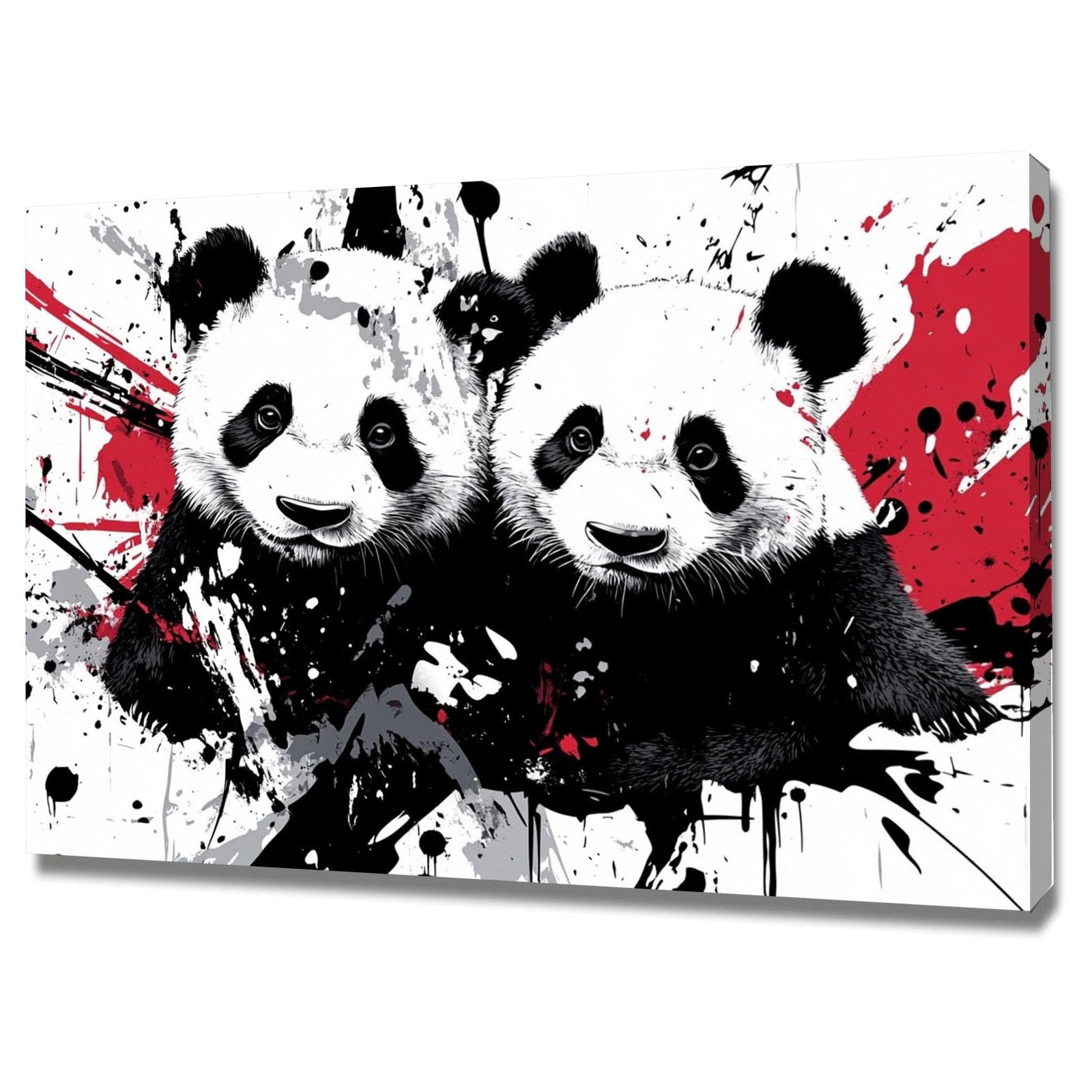 AMXBZC Animal Cuadro en Lienzo Imágenes Animales Negros y Blancos Habitacion Bebe Impresión en Lienzo, Cuadros Modernos para Sala de estar Baño Corredo（Rojo-40x60cm Enmarcado