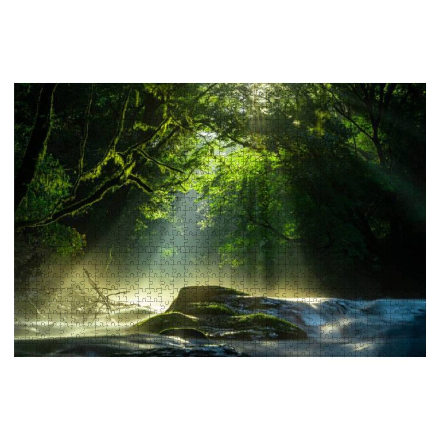 douno artworkKikuchi valley waterfall light lay forest kikuchi kumamoto japan 1000 Pieces Wooden Jigsaw Puzzles for Adults Decompression DIY Children Educational Puzzles Creative Games Toys Gift Home Decor
