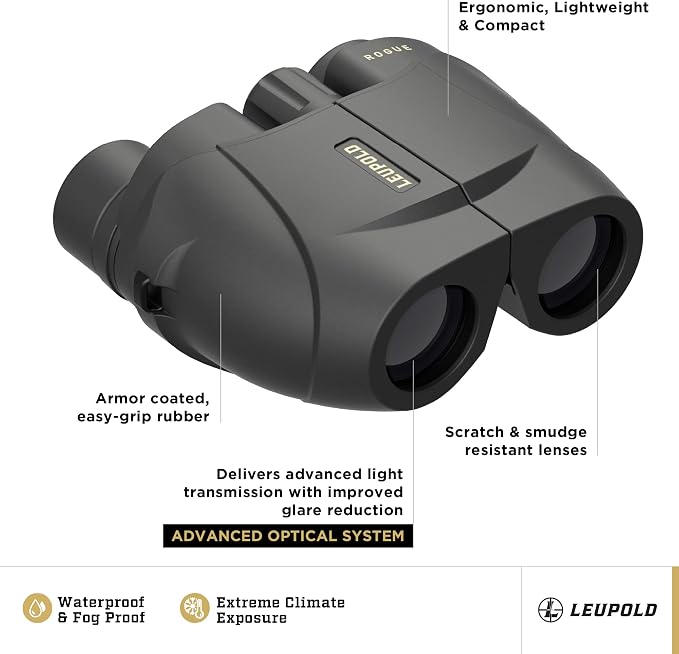 Leupold BX-1 Rogue Binoculares 10x25mm miniatura 2