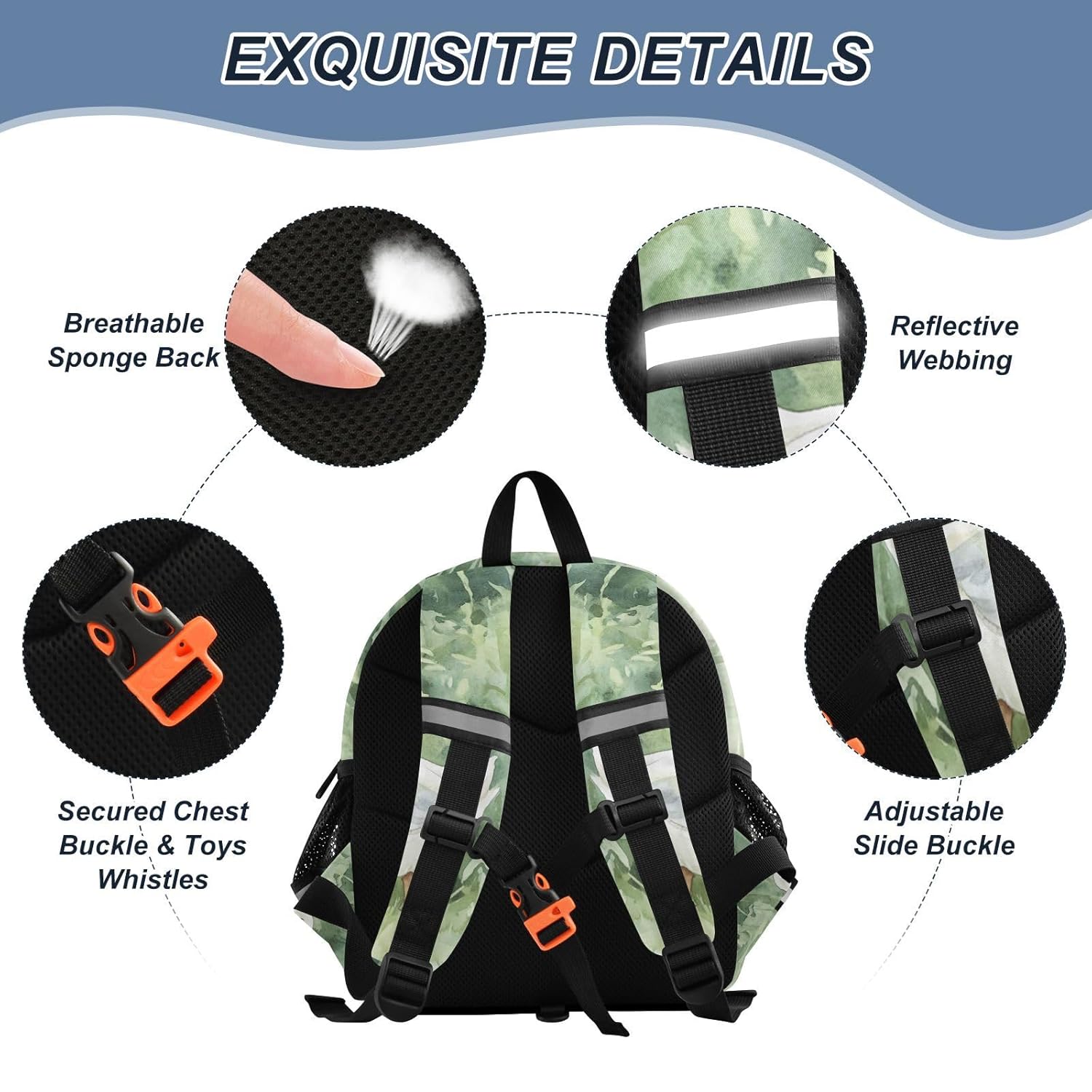 Watercolor Duck Grass Toddler Harness Backpack for Boys Girls 3-6 Years Kids Backpack with Anti Lost Safety Leash Child Leash Backpack for Travel Walking Preschool