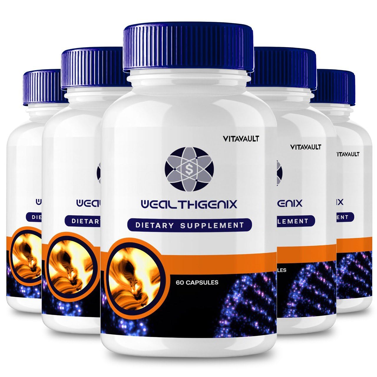 WealthGenix Capsules, WealthGenix Support Supplement Pills - Maximum Strength, Wealth Genix Health & Wellness Capsules, WealthGenix All Natural Formula Pills, Wealth Genix Capsules Reviews (5 Pack)