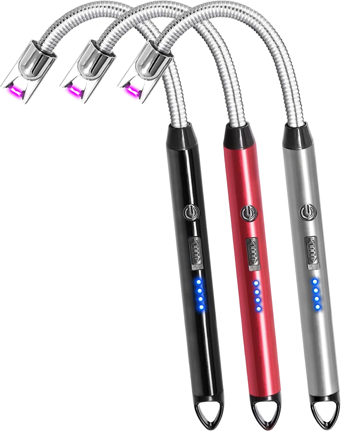 4 Pack Candle Lighter Electric Rechargeable Arc Windproof Lighters Flexible Neck Long Rotate 360 Plasma Lighter USB Flameless Lighters Candles Grill BBQ