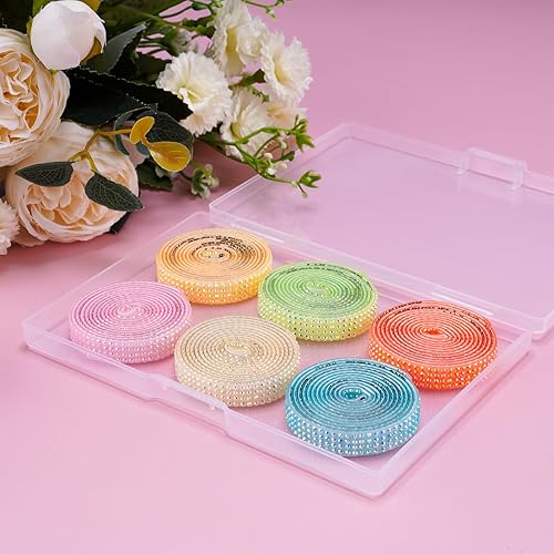 Vista 35 de NiArt Cinta autoadhesiva de diamantes de imitación de cristal, 6 rollos, 0.4 in de ancho, total de 6 yardas, multifuncional, decorativa, piedras 6