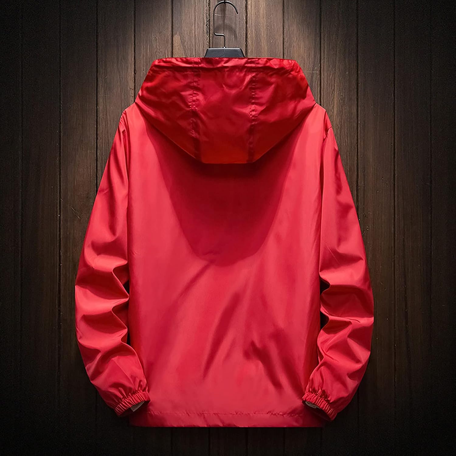 Ymosrh Men's Hooded Waterproof Lightweight Windbreaker Jackets Nylon Wind & Water Resistant Rain Jacket, M-7XL