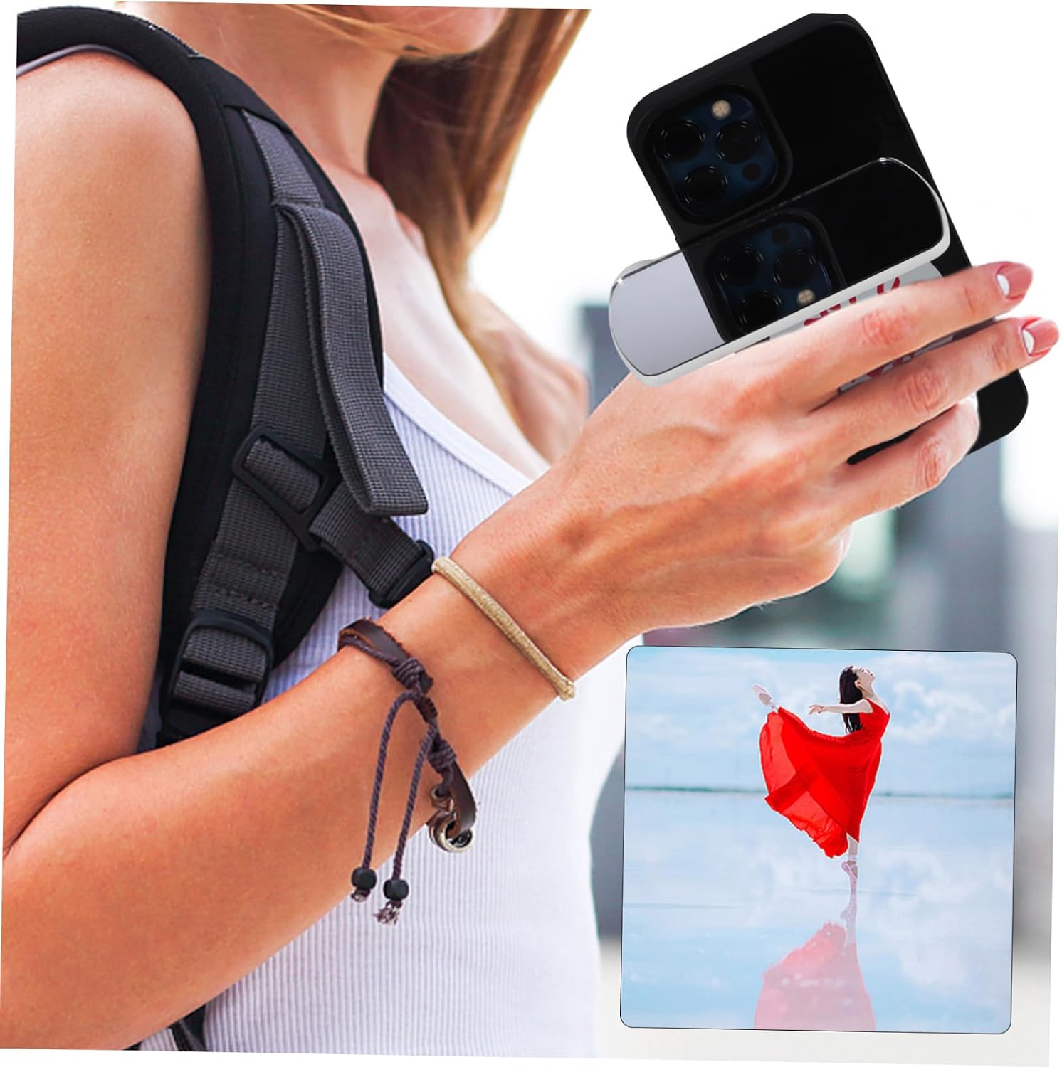Homoyoyo 2pcs Smartphone Camera Mirror Reflection Clip Kit Durable Clip for Easy Use Enhances Photography Convenient Angles for Shots for and Creative Photography
