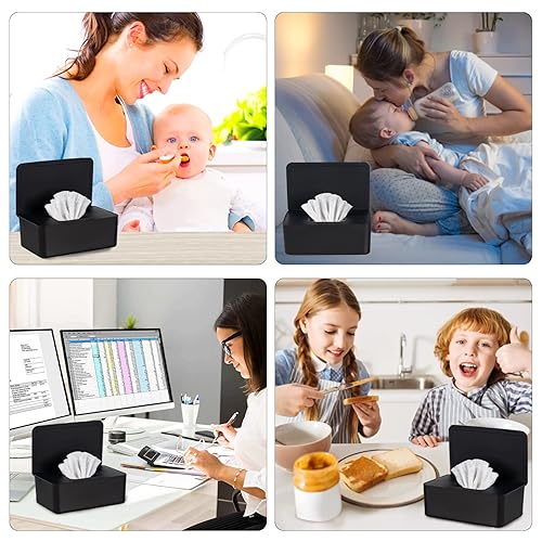 Miniatura 7 de Dispensador de toallitas para bebés, soporte para toallitas para bebés y adultos, mantiene el tejido húmedo fresco, funda de toallitas