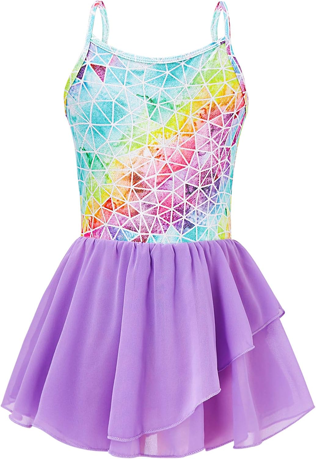 uideazone Ballet Dance Leotard for Girls Camisole Gymnastic Dance Dress with Tutu Skirt Ballerina Outfits 2-9 Years