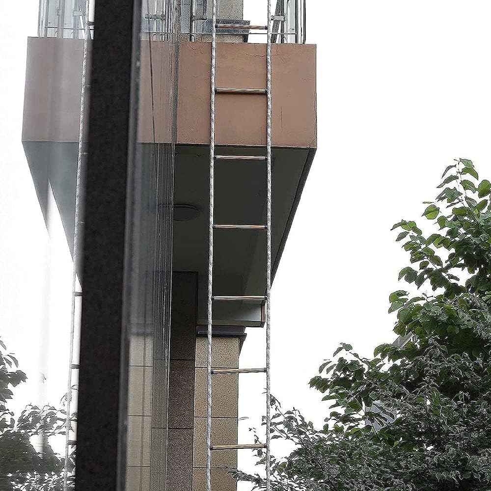 Scala In Corda Di Sicurezza 10m Con 2 Moschettoni – Portata 200kg Per Balconi E Finestre