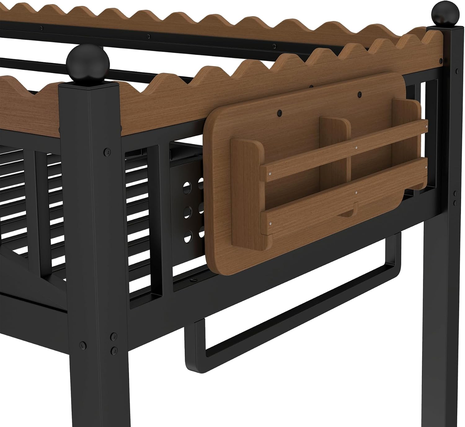 Bellemave Twin XL Loft Bed with Bookshelf, Pegboard, Built-in Shelf and Hanger Rod, Heavy Duty Loft Bed with High Rails and Build in Ladder, Easy Assemble Loft Beds Frame, No Box Spring Needed, Black