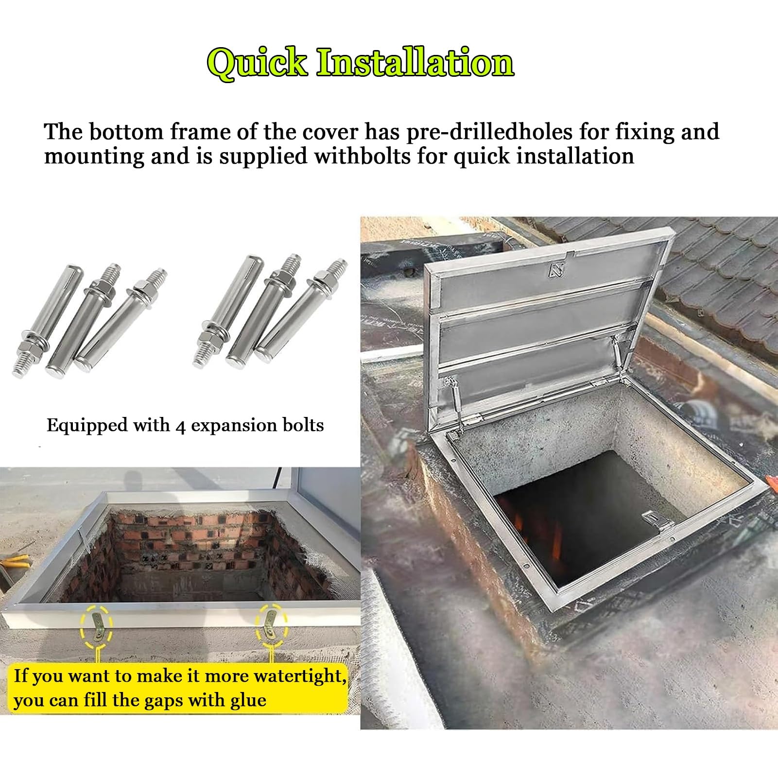 Cubierta de ventilación robusta con resorte de gas para puerta de seguridad de emergencia para tragaluz y sótano, puerta de seguridad de emergencia, tamaño: 80 x 75 cm, solución duradera y segura.