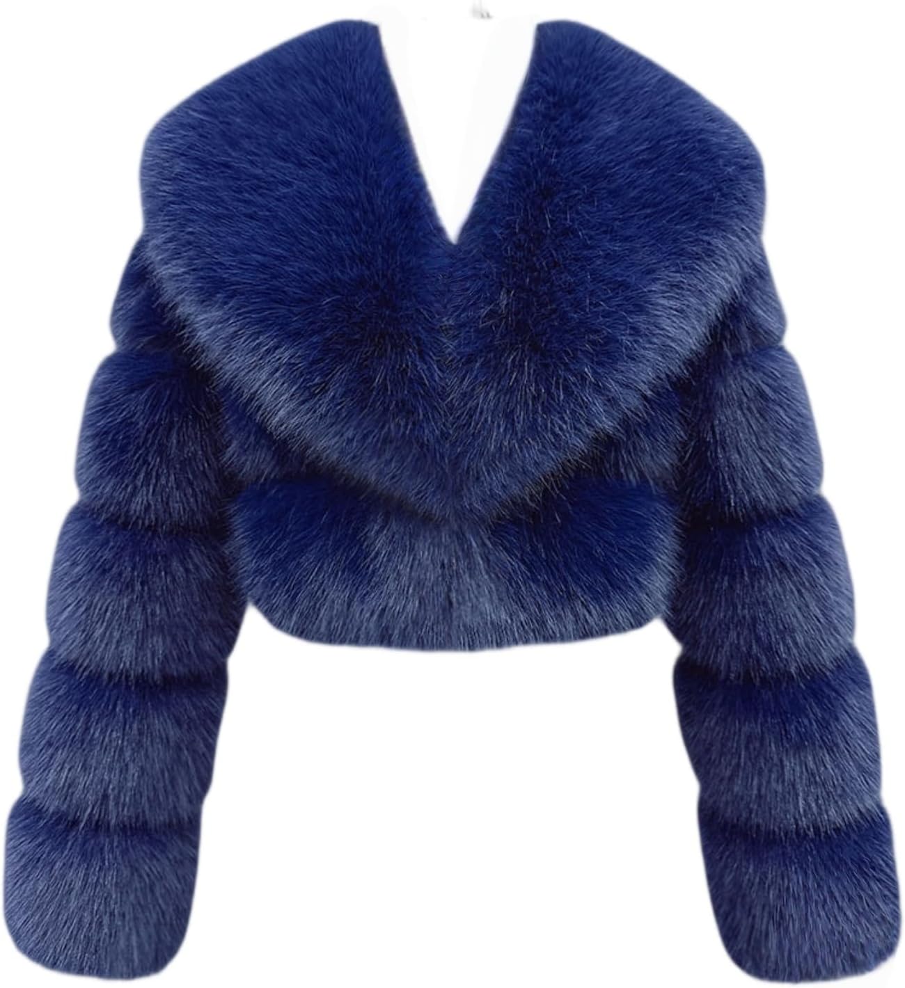 Women's Shaggy Faux Fur Cropped Jackets,Fluffy Crop Coats Short Mini Parka Outwear