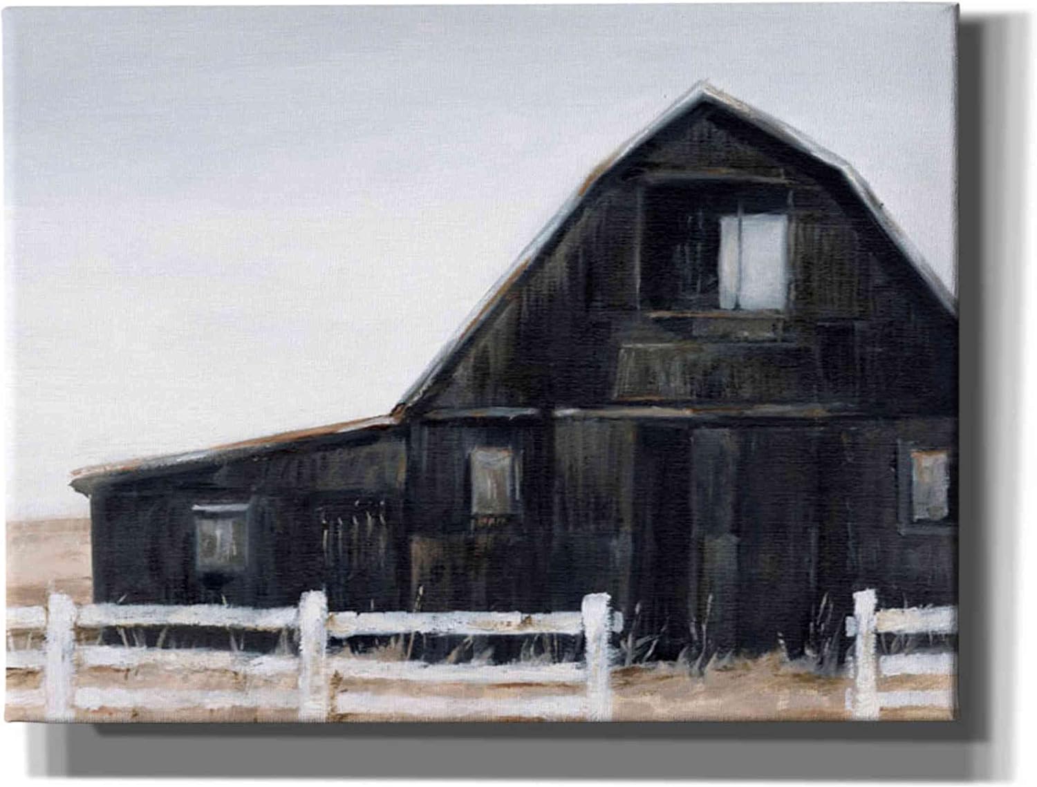 Epic Graffiti 'Black Barn II' by Ethan Harper Canvas Wall Art, 16"x12"