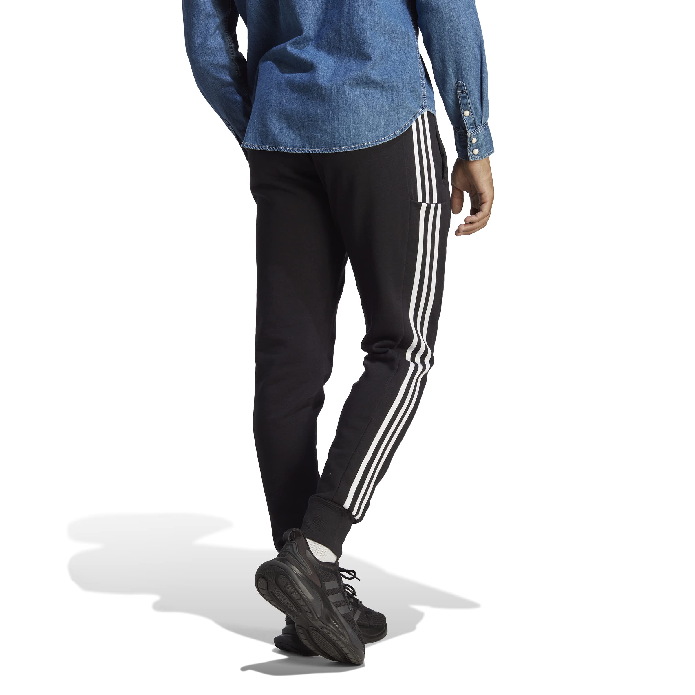 adidas Essentials French Terry Tapered Cuff 3-Stripes Pants - Pants Hombre