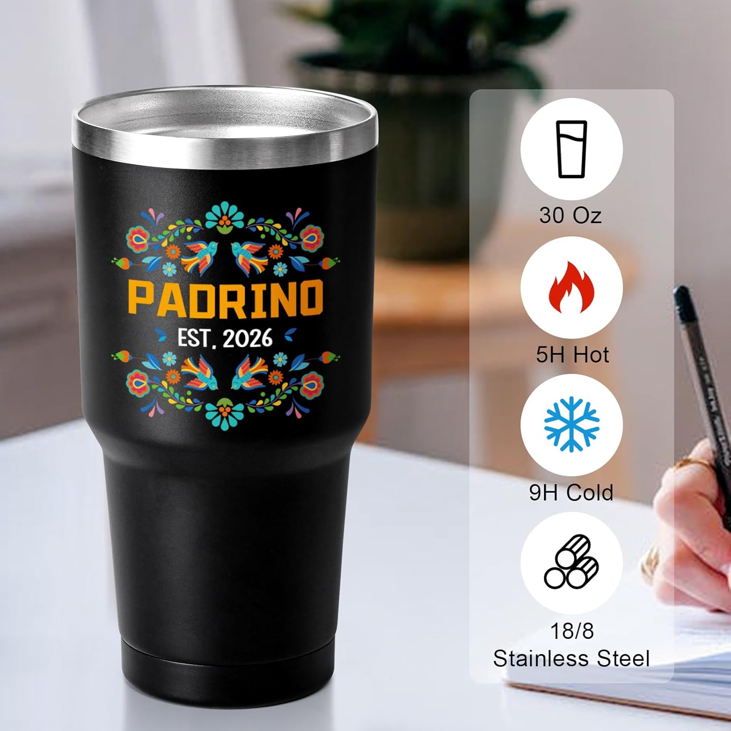 Gtmileo 2026 Padrinos Madrina Proposal Gift, Godparents Proposal Gift, Christmas, 30Oz -Stainless Steel Tumbler Set, Birthday Gifts for Godmother Godfather In Spanish - Image 3