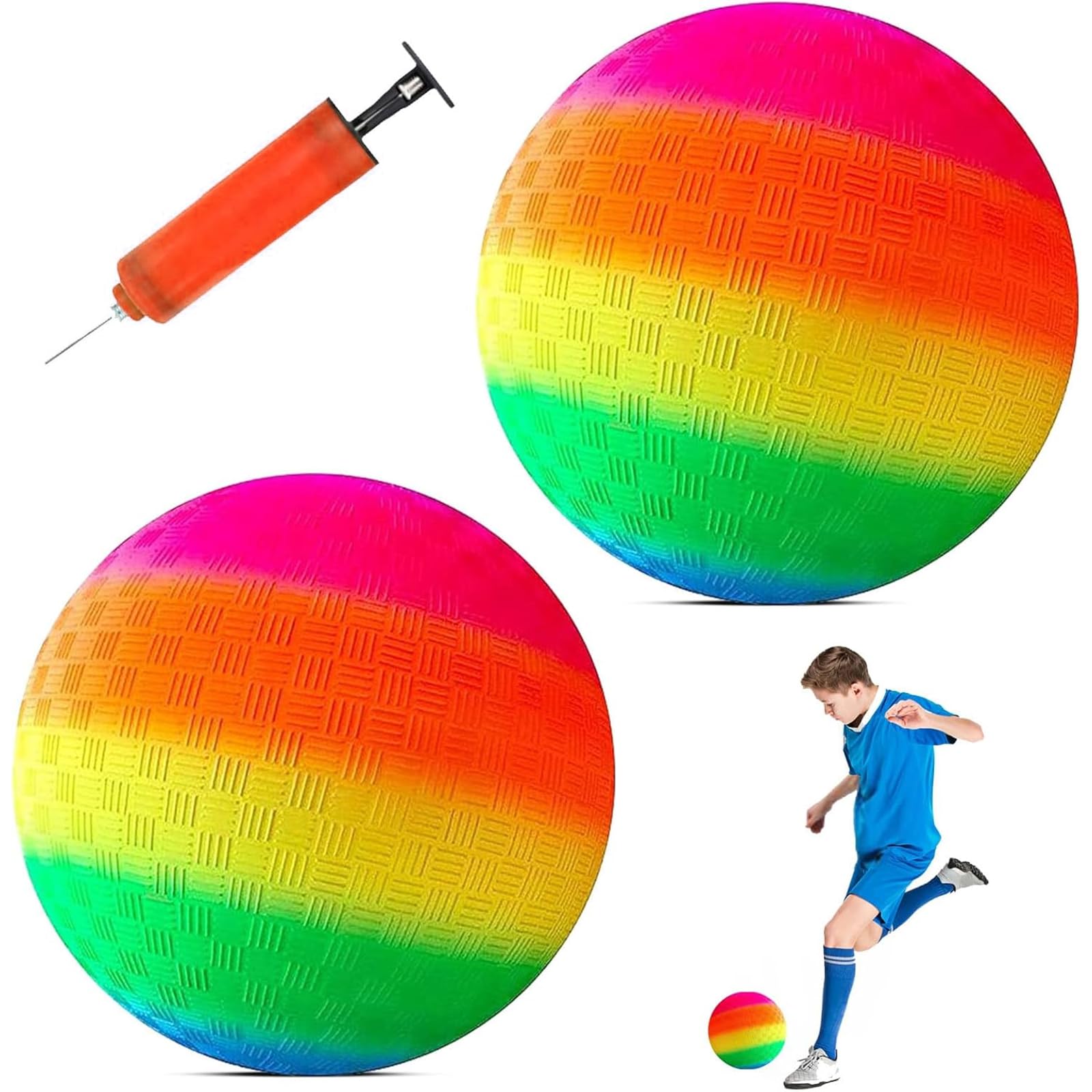 Bouncy Kickball Multicolor Rainbow Ball Kids Waterball Piłka nożna Softball Piłka plażowa Softball do wewnątrz i na zewnątrz