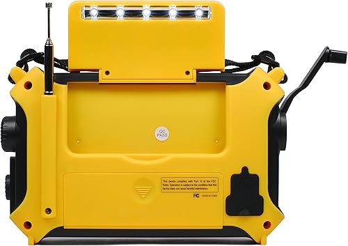 Miniatura 7 de Radio de alerta meteorológica Kaito KA500 de emergencia AMFMSW con 5 funciones Amarillo