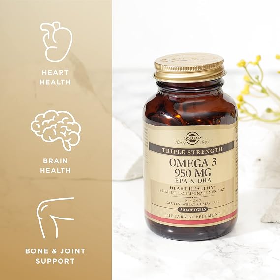 50 Soft Capsules Containing Solgar Omega-3 950 mg EPA and DHA