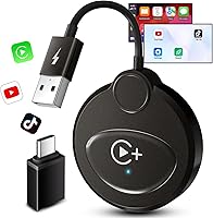 Wireless CarPlay Adapter with Built-in YouTube, Netflix & TikTok - Plug & Play Wired to Wireless Upgrade for Cars
