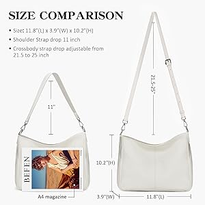 Amazon.com: befen Genuine Leather Shoulder Bags Hobo