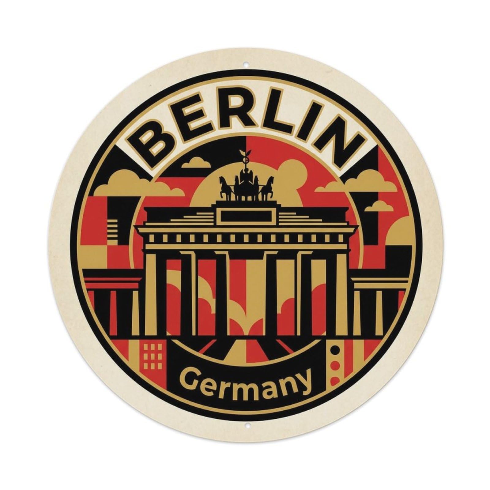 Yrnq 8X8inch Vintage Style Vintage Travel Berlin Germany Souvenir 1 Metal Tin Sign