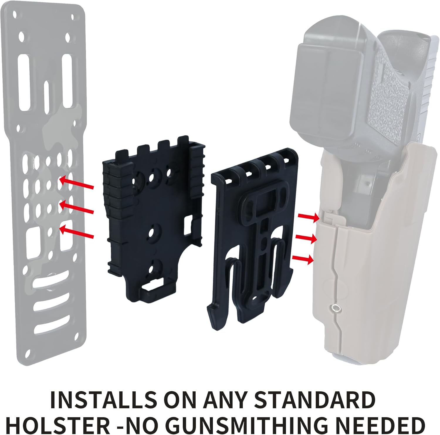 Quick Locking System Kit (QLS Kit), QLS 19 Locking Fork and QLS 22L Receiver Plate for Drop Leg Holster, Duty Belt and Mid Ride Universal Belt Loop - Image 3