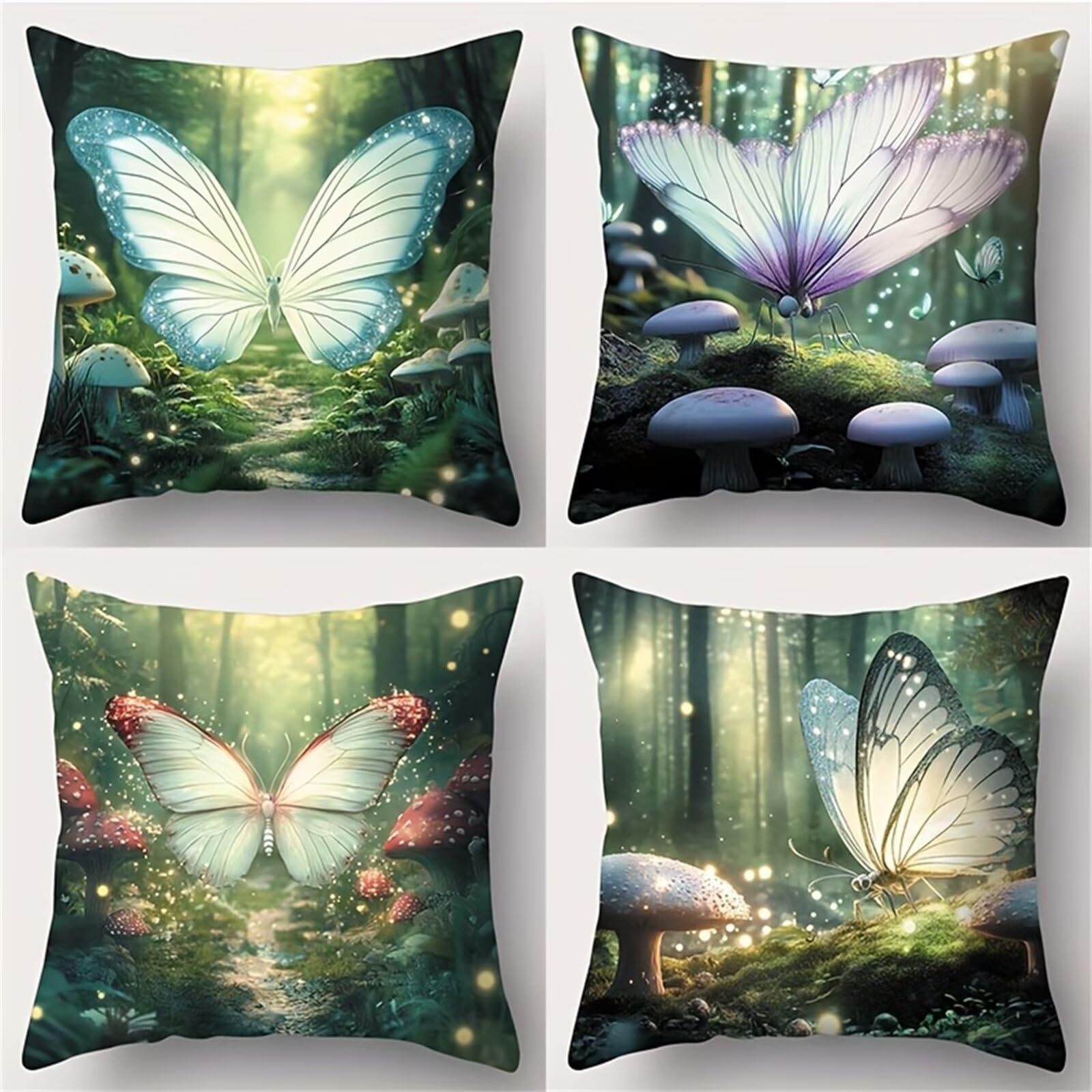 Housse de coussin en lin 30x30 cm : lot de 4 taies carrées avec fermeture éclair invisible