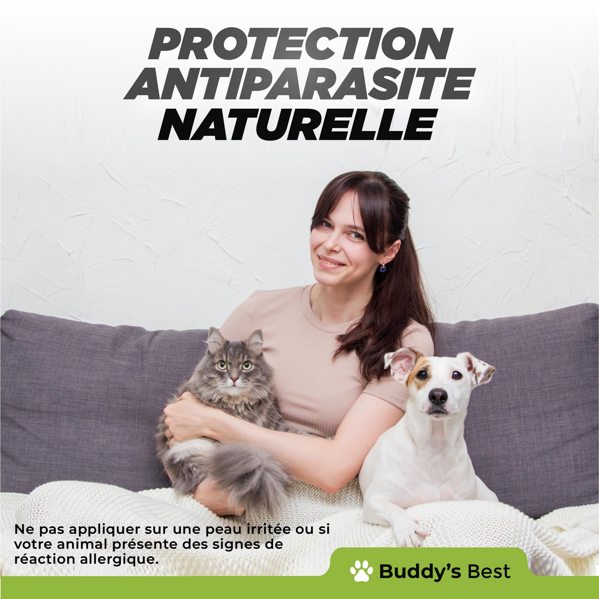 BUDDY'S BEST 50ml Spot on Vermifuge Chat et Chien - Anti vers Chat et Chien - Protection Naturelle Contre Les Parasites