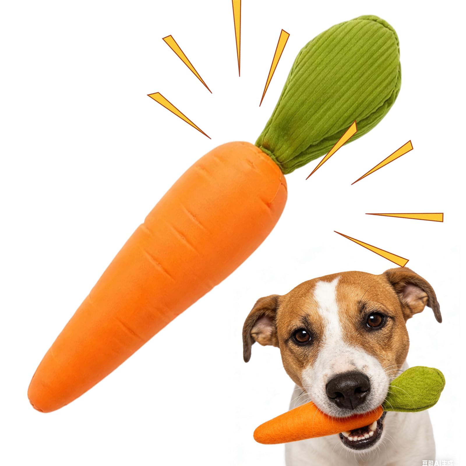 Gubilacrum 23 cm Carrot Dog Toy with Squeaker, Indestructible Dog Toys, Carrot Dog Toy for Interactive Play, Durable Chew Toy for Large Dogs, Training Interactive Dog Teething Toys