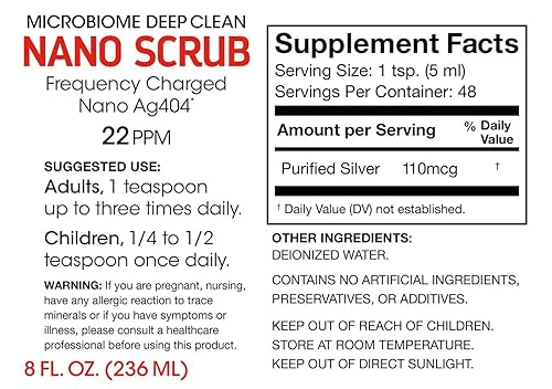 Miniatura 2 de Nano Scrub de Silver Fern Brand - 1 botella - 48 porciones - Nano Ag4O4 activado por frecuencia - Líquido