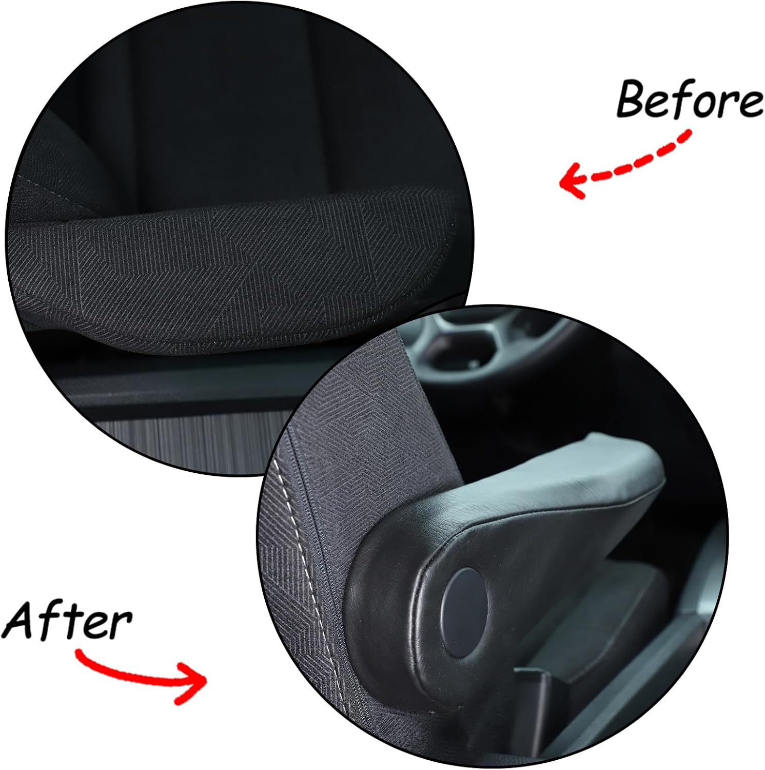 Fit For Honda Pilot 2016-2022,Honda Ridgeline 2017-2023,Honda Passport 2019-2023 Fabric Seat Armrest Handle Decor Cover,Center Console Box Armrest Pad Cushion Cover,Car Interior Accessories (Leather)