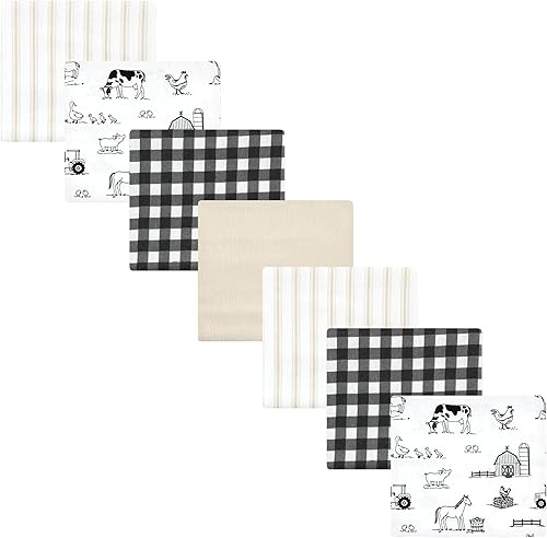 Hudson Baby - Paquete de mantas de franela de algodón para bebé, unisex