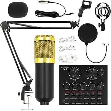 Recording Microphone Set Live Streaming Kit Professional Microphone Kit Studio Recording Supplies User-friendly Devices Streaming Setup Tool Podcast Recording Microphone Microphone Kit Professional |