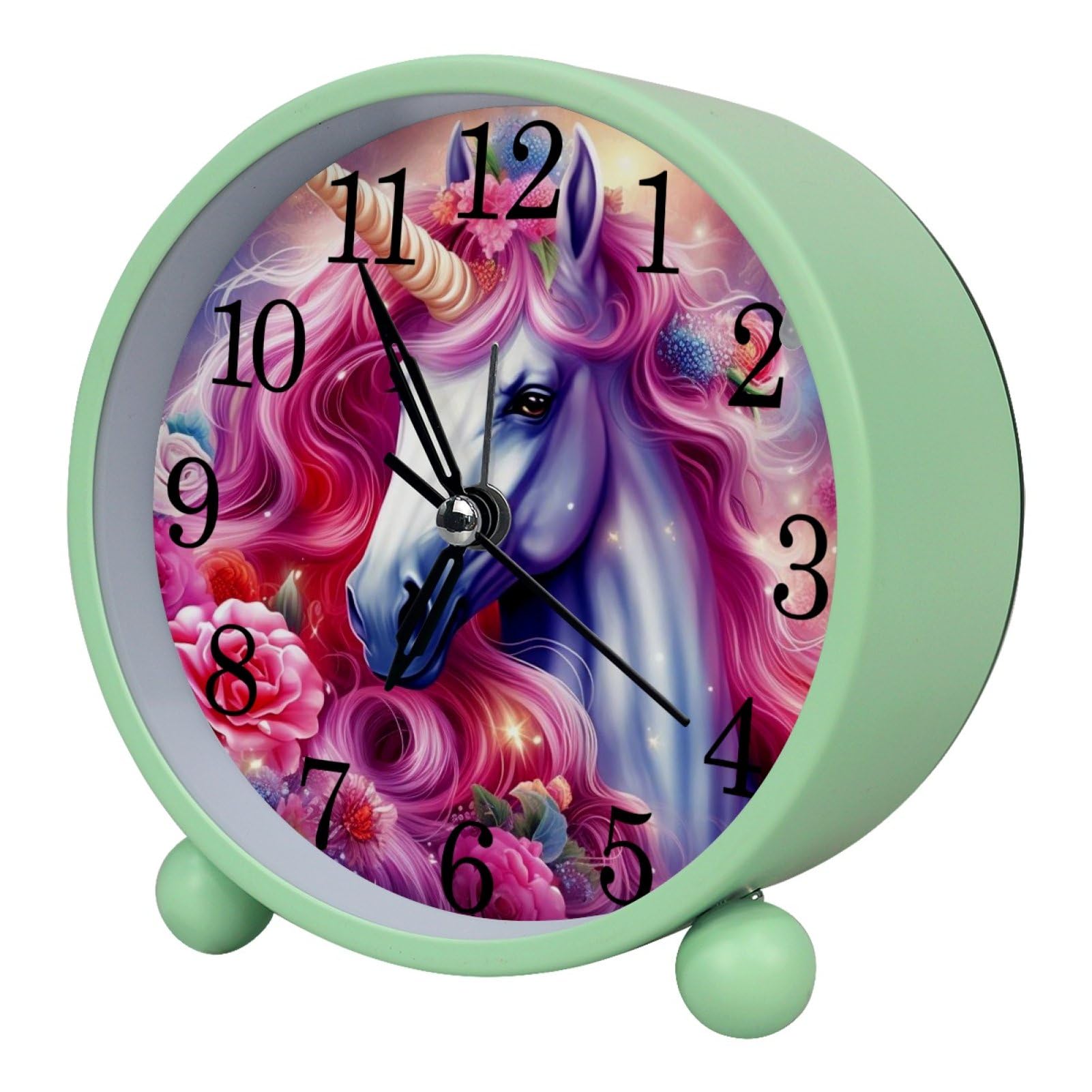 etoenbrc Battery Operated Clock Slient Plastic Table Clock Battery Operated Bedside Alarm Clock with Light for Bedroom Living Room(Color243)