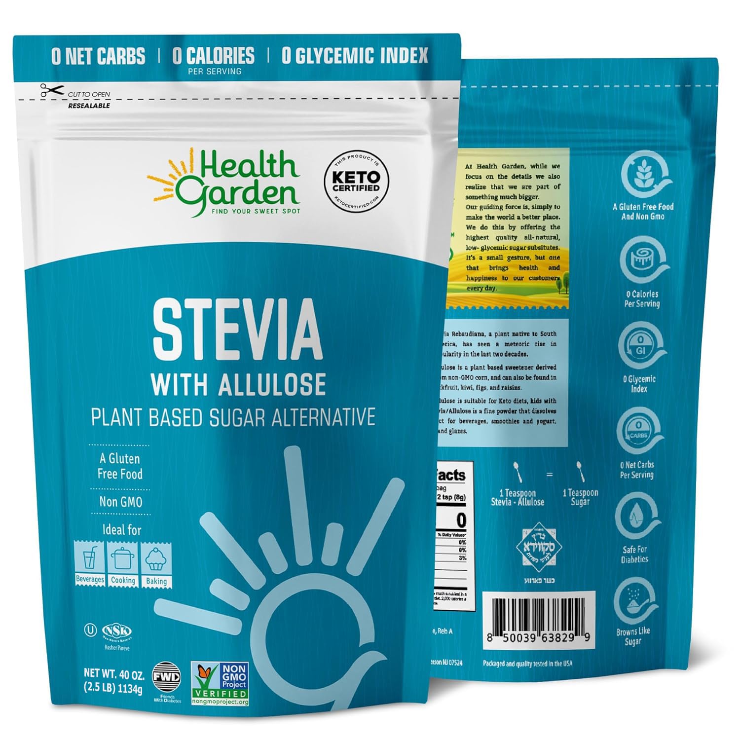 Stevia with Allulose Sweetener (40 Ounce (Pack of 1))