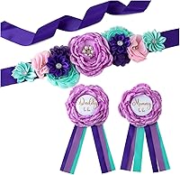 Vista 7 de Vemonllas Cinturón de maternidad para mamá para ser papá para ser ramillete, decoración de baby shower, accesorios para fotos de embarazo, regalos