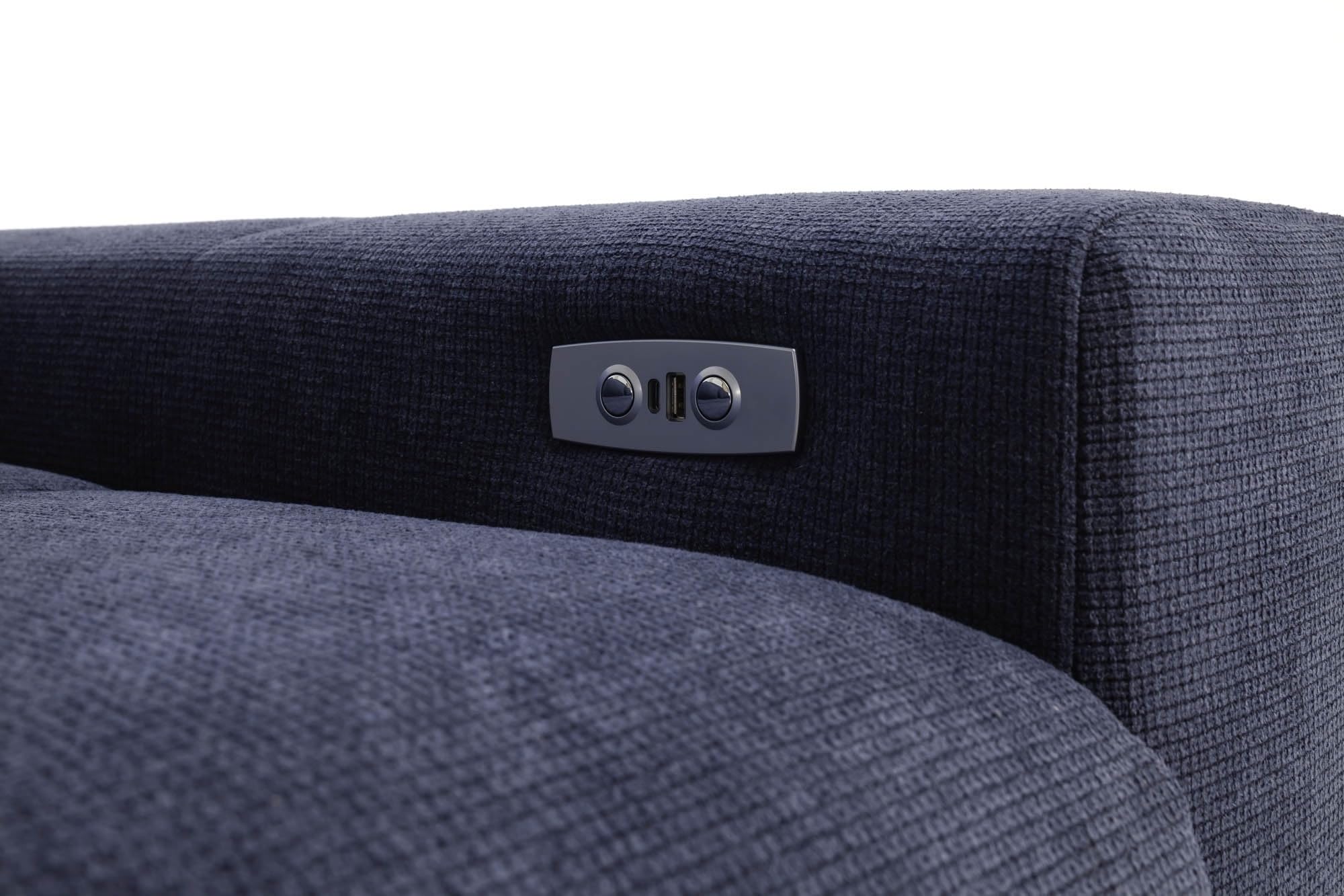 möbelando freiraum Donaugh Ecksofa mit elektrischer Sitztiefenverstellung – 323x231 cm, Silbergrau, inkl. 5 verstellbare Kopfteile & Ottomane – XXL Komfort für Wohnzimmer