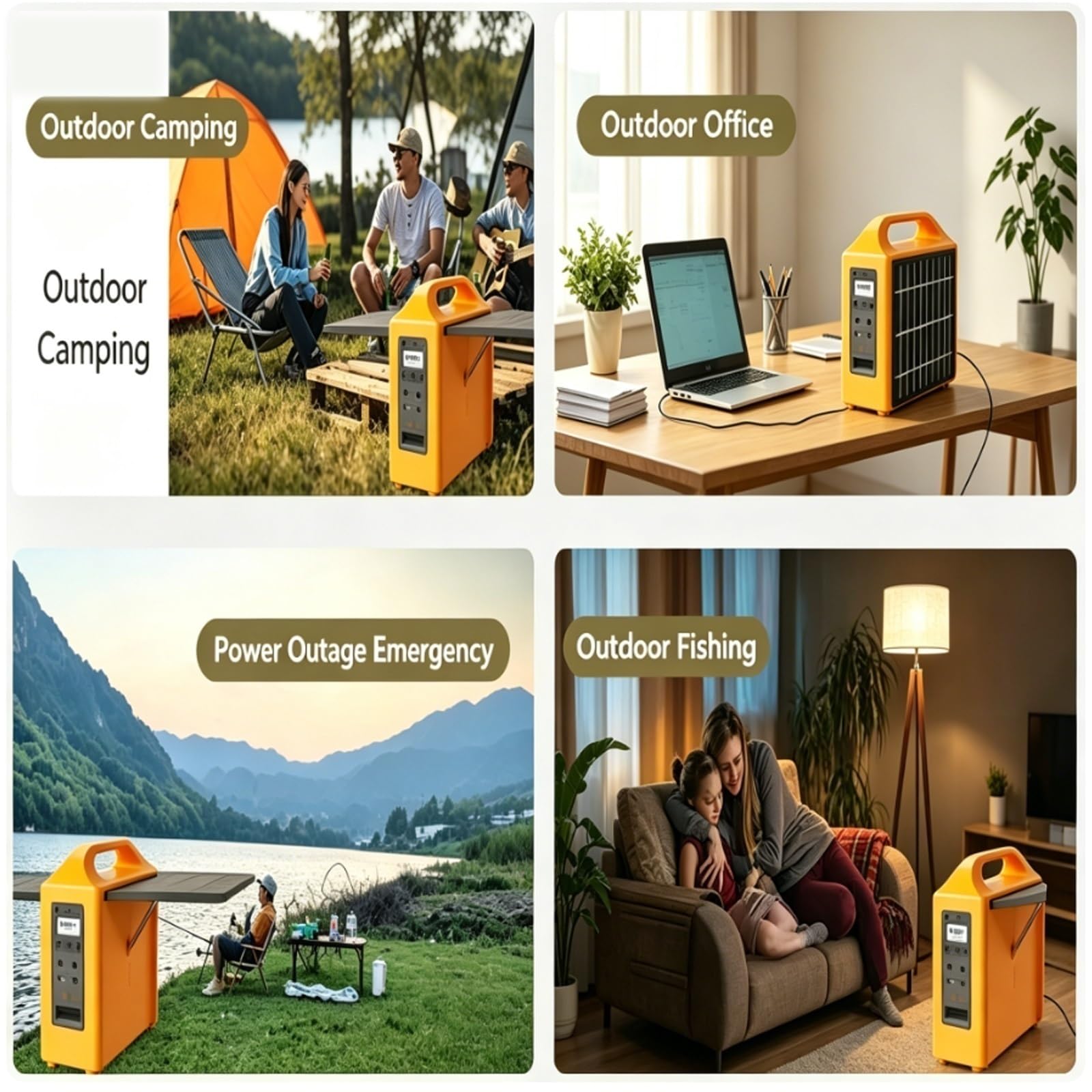 Generador Solar Portátil 100W con Panel Plegable Incorporado, Batería LiFePO4, Doble Voltaje 110V/220V, Fuente de Reserva Energética para Cortes de Luz y Viajes(110V)