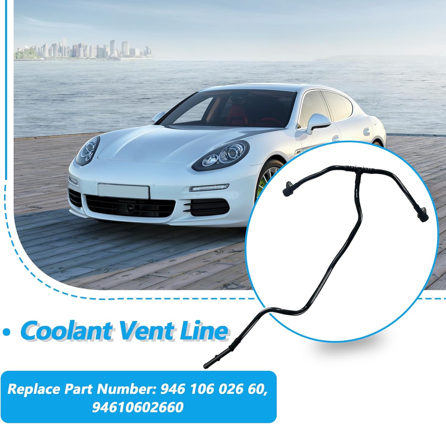 94610602660 Coolant Vent Line Fit for Porsche Panamera 2010-2016 Cayenne 2010-2019 Macan 2015-2019 Breather Hose Line Replace 946 106 026 60