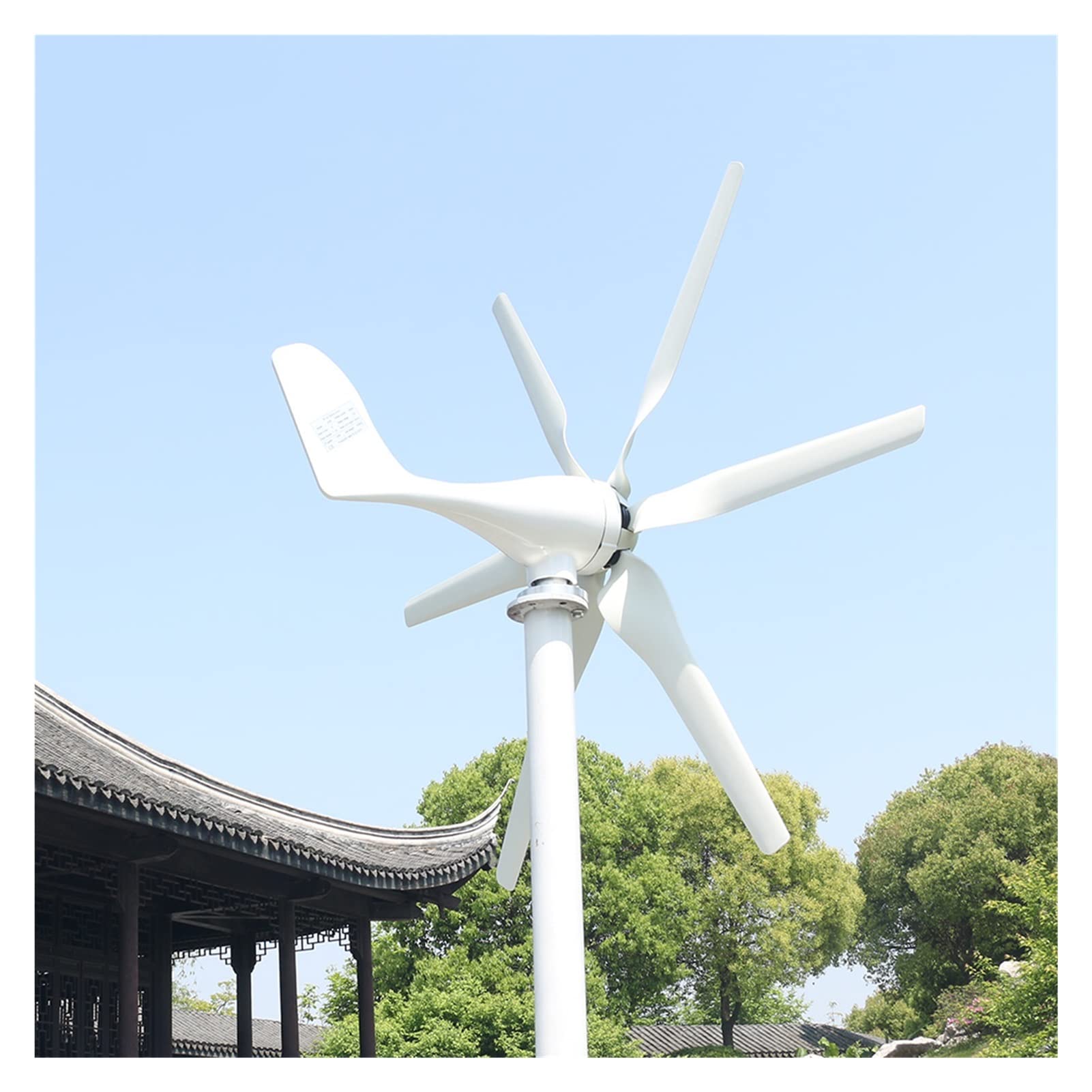 Amazon | 風力発電機 800W風力タービン発電機水平風車6ブレード風力