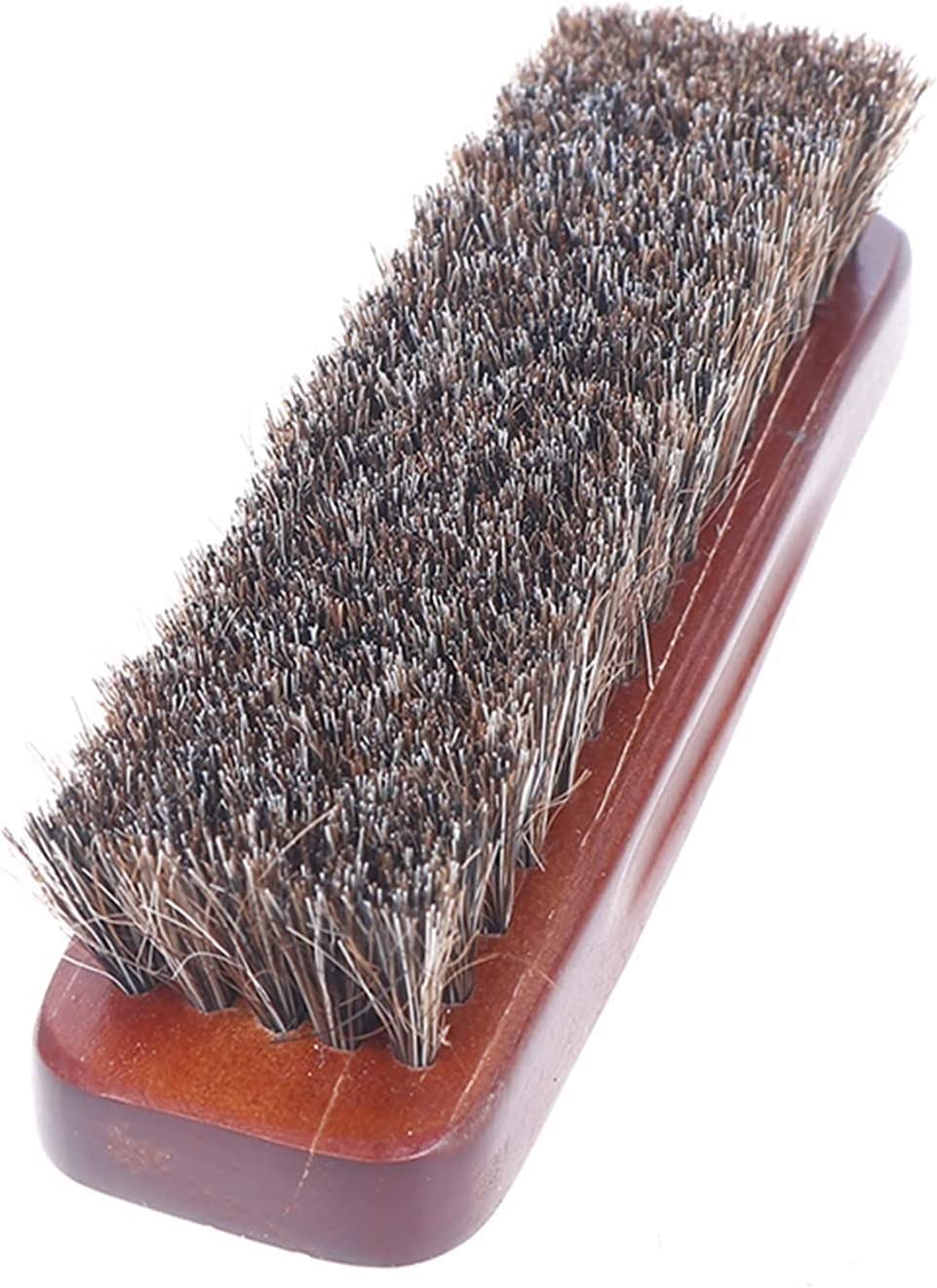 Cepillo for Zapatos, cerdas de Madera Natural, Cepillo for Botas de Pelo de Caballo, Cepillo for Zapatos, Mango de Madera Pulido, Cepillo de Pelo Real, Limpieza for Cepillo(17x2cm)