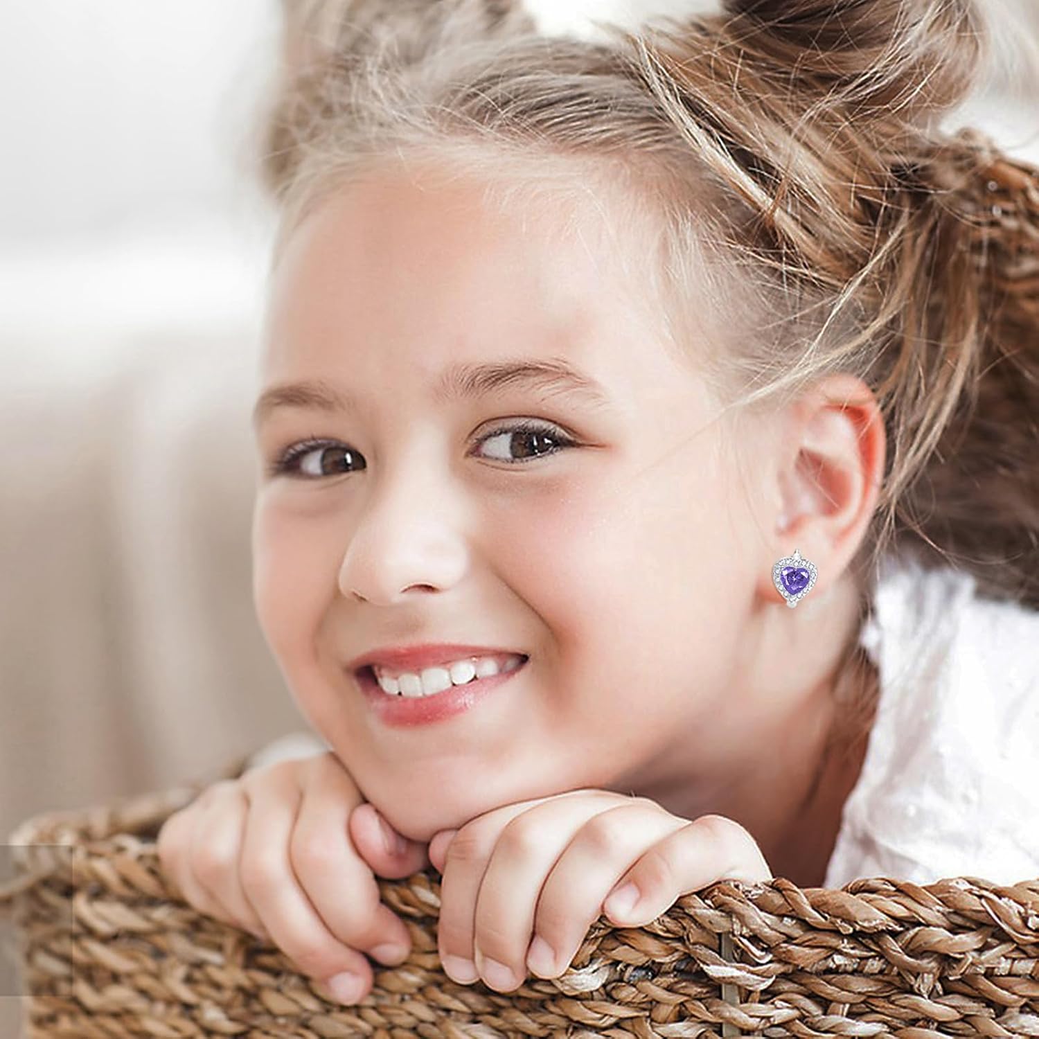 Dreamboat Heart Birthstone Small Hoop Earrings for Women 925 Sterling Silver Cubic Zirconia Heart Huggie Earring Anniversary Birthday Jewelry Gifts for Mom Wife Her - Image 8