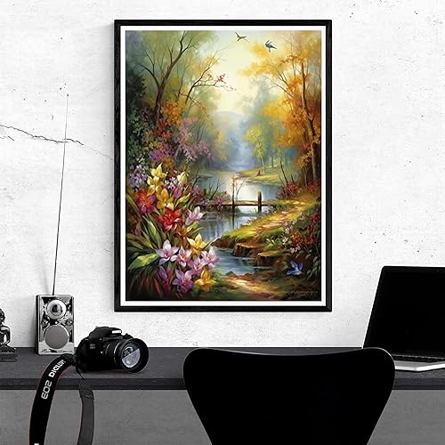 Miniatura 4 de Kaliosy K146 - Kits de pintura de diamantes 5D para adultos, flores por números, pintura con diamantes, arte de paisaje, bricolaje, taladro